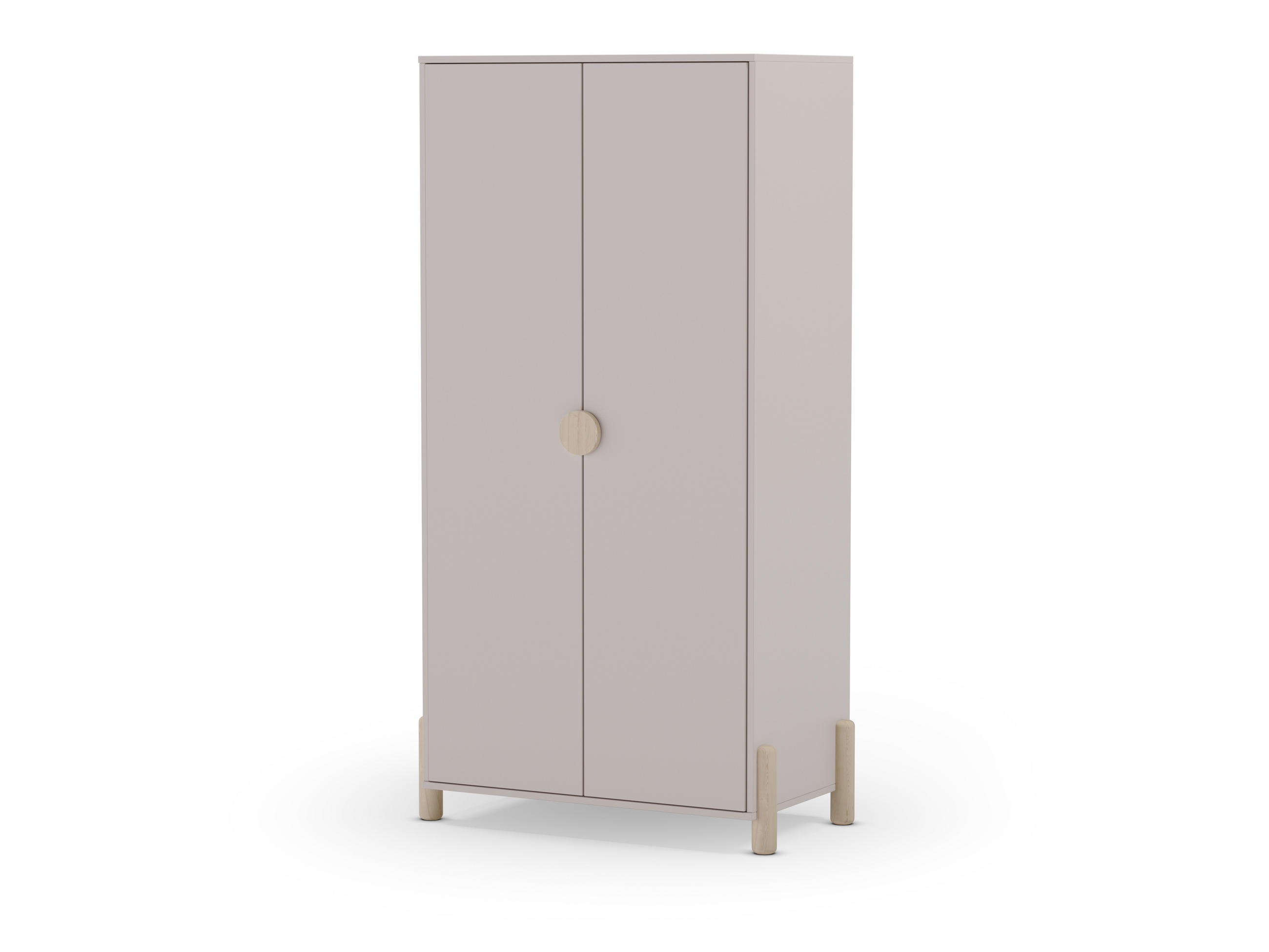 KINDERKLEIDERSCHRANK mit 2 Türen H180 cm 45/92,8/180 cm - Beige, Holz (45/180/92.8cm) - Calicosy