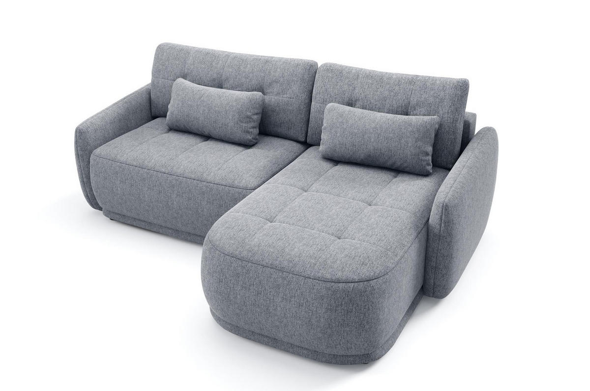ECKSOFA Krabi Grau, mit Schlaffunktion - Grau, Holzwerkstoff (240/167cm) - Bettso