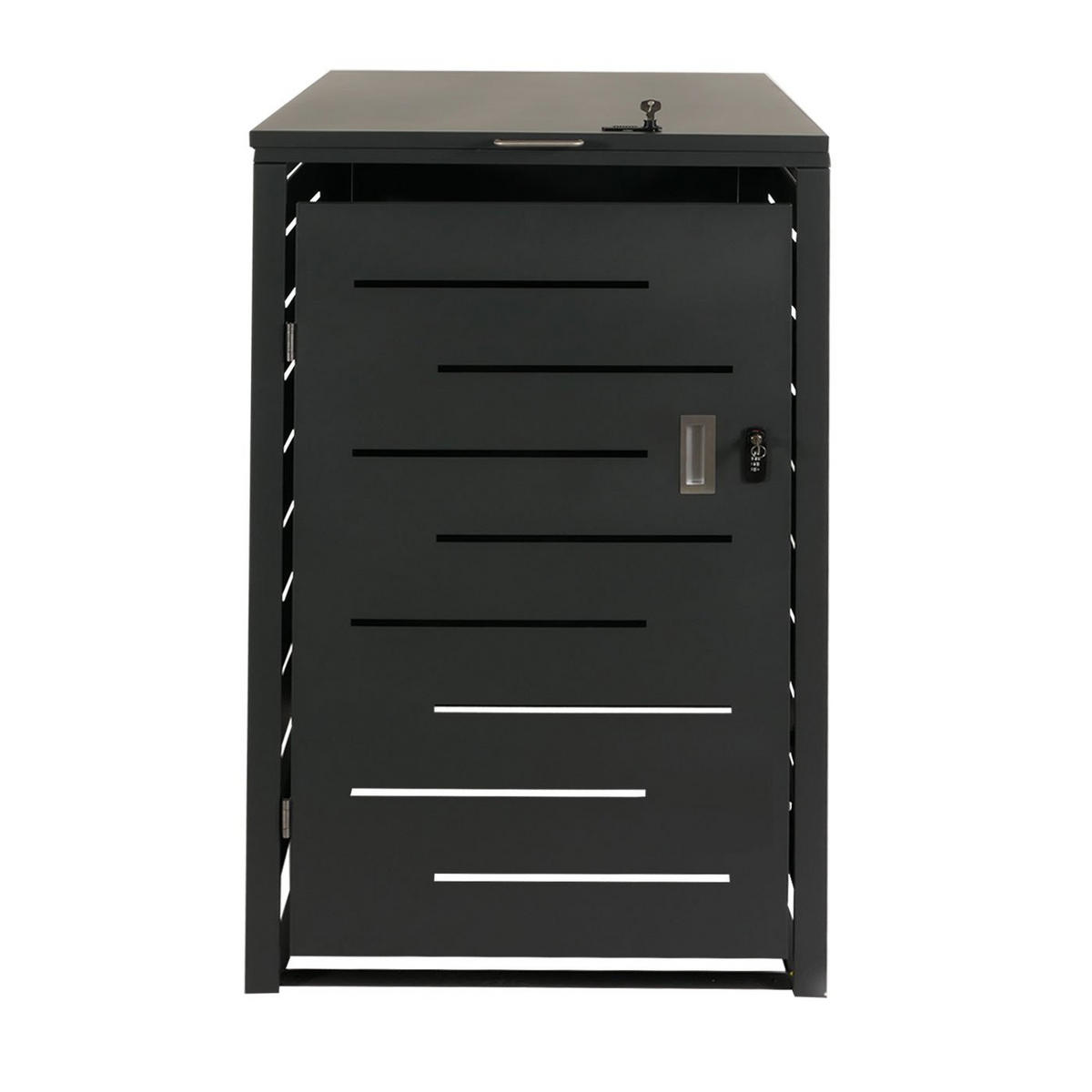 MÜLLTONNENBOX XL 1er 116x71x98cm erweiterbar Anthrazit - Anthrazit, Metall (71/116/98cm) - PROREGAL