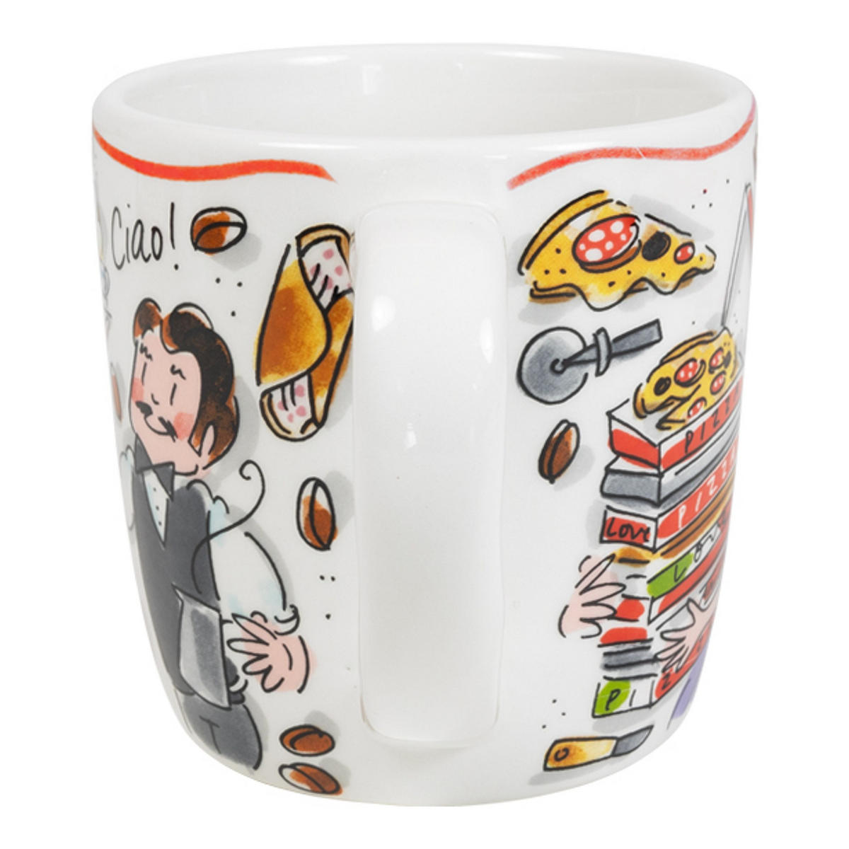 CAPPUCCINO-BECHER Ciao Italia in Bunt - 500 ml - Multicolor, Keramik (0.5L) - Blond Amsterdam