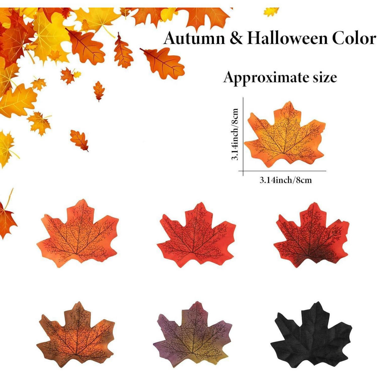 HERBSTBLÄTTER Deko 350 Stück - Multicolor, Kunststoff (0.1cm)