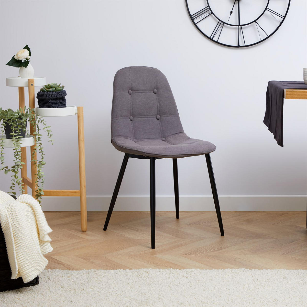 ESSZIMMERSTÜHLE ALVARO 4ER-SET - Grau, Textil (47/84/51cm) - IDIMEX