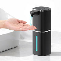 SEIFENSPENDER Automatisch 400ml Schwarz mit Display und USB - Schwarz, Kunststoff (7.5/21/11.6cm)