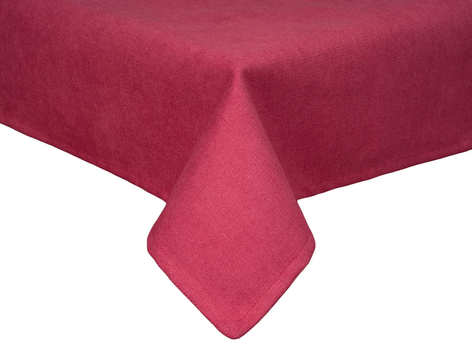 TISCHDECKE FarbTon Chenille-Haptik himbeer-rot 100/100 cm - Rot, Textil (100/100cm) - beties Heimtextil