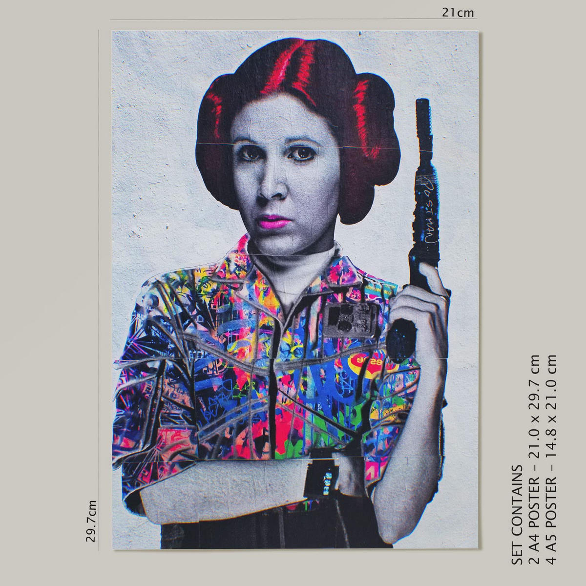 POSTER Set Mit 6 Straßenkunst A3 & A4 Rahmenlos - Klar, Papier (29/3cm) - Nacnic