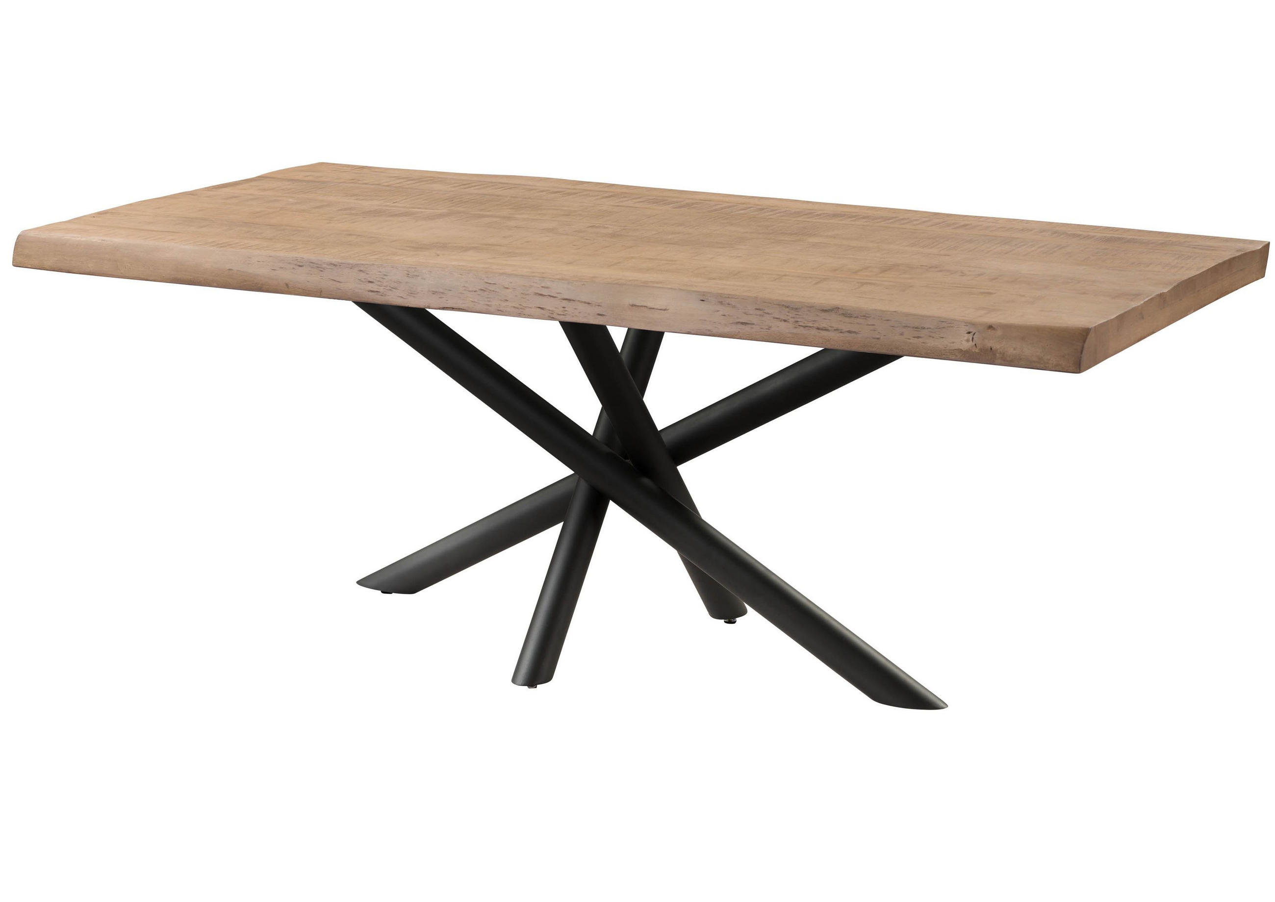 BAUMTISCH Mango 200x100x76 beige lackiert / Mikado-Beine anthrazit matt FREEFORM 5 - Beige, Holz (200/100/76cm) - Massivmoebel24