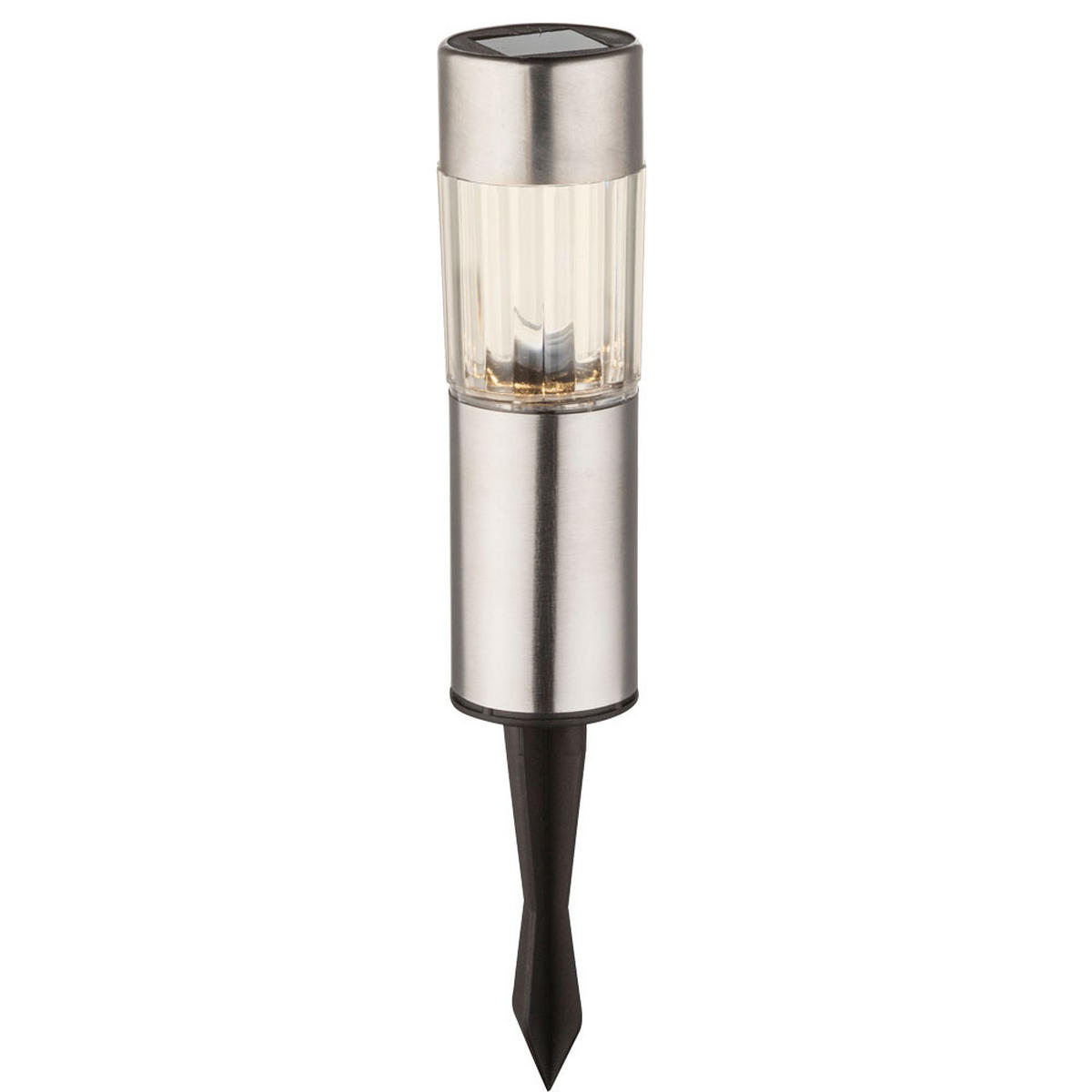 LED SOLARLEUCHTE 4er Set Edelstahl Kunststoff silber klar - Silberfarben, Metall (4.6/4.6/25cm) - Globo Lighting