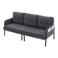 3-SITZER-SOFA 171/72/80 cm aus Cord mit Seitentasche Grau - Grau, Textil (72/80/171cm) - Modenvie