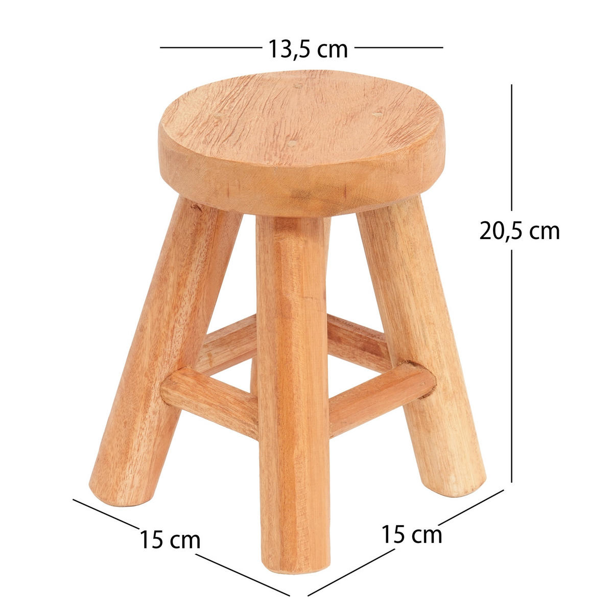 BLUMENHOCKER Malik Mahagoni Massivholz naturfarben - Naturfarben, Holz (15/15/20.5cm) - CREEDWOOD