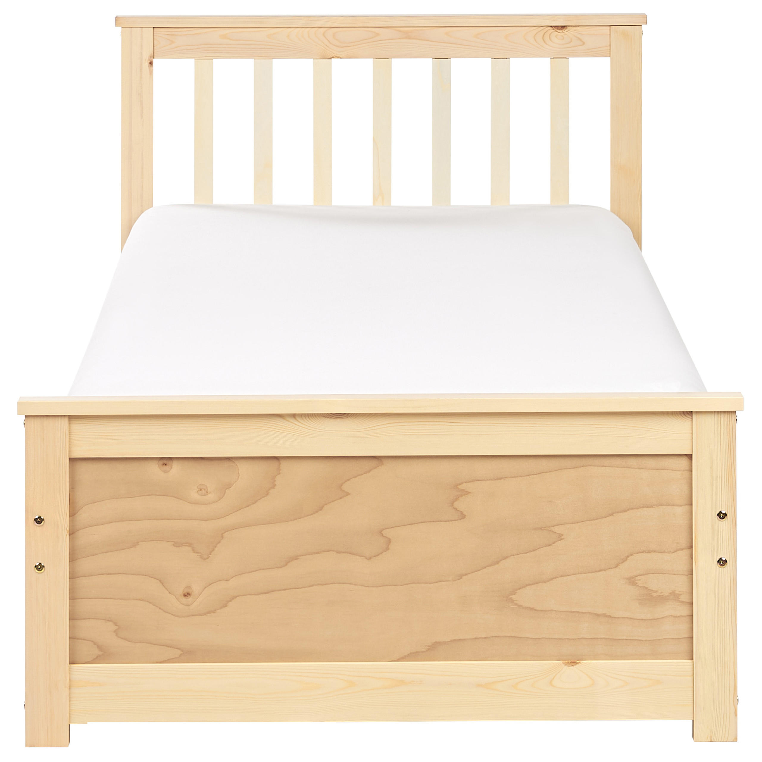 BETT mit Lattenrost 90x200 cm Heller Holzfarbton Olendon - Hellbraun, Holz (90/200cm) - Beliani