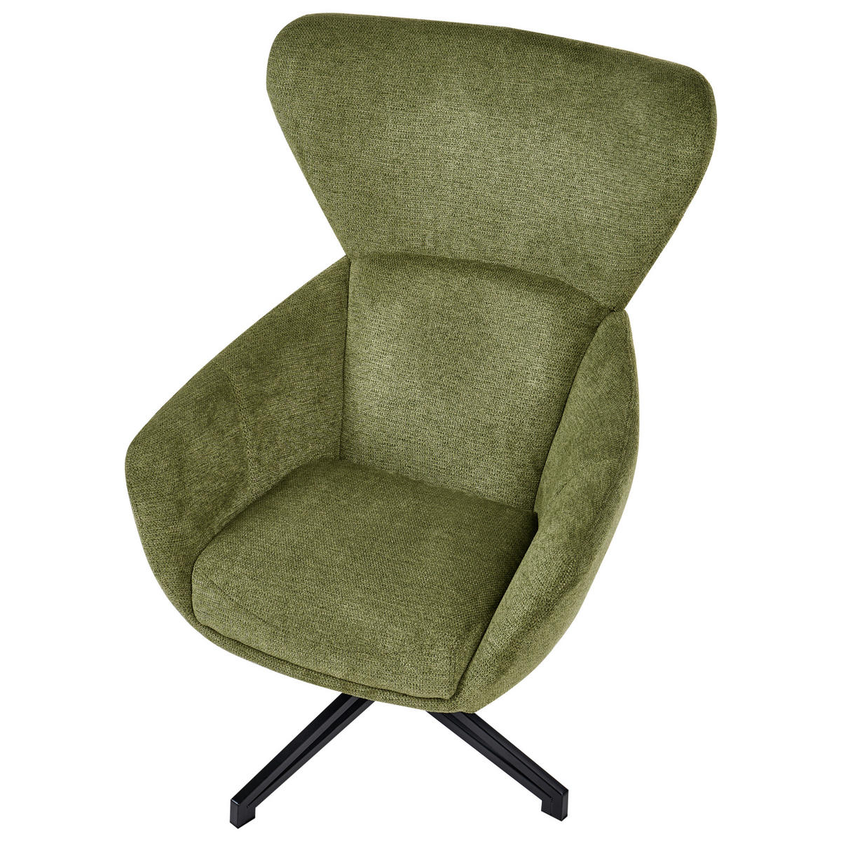 DREHSESSEL Stoff Grün Dalen - Grün, Textil (76/111/87cm) - Beliani