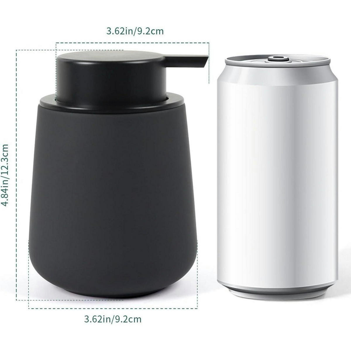 SEIFENSPENDER Keramik Schwarz Matt 350ml - Schwarz, Keramik (9/12/9cm)