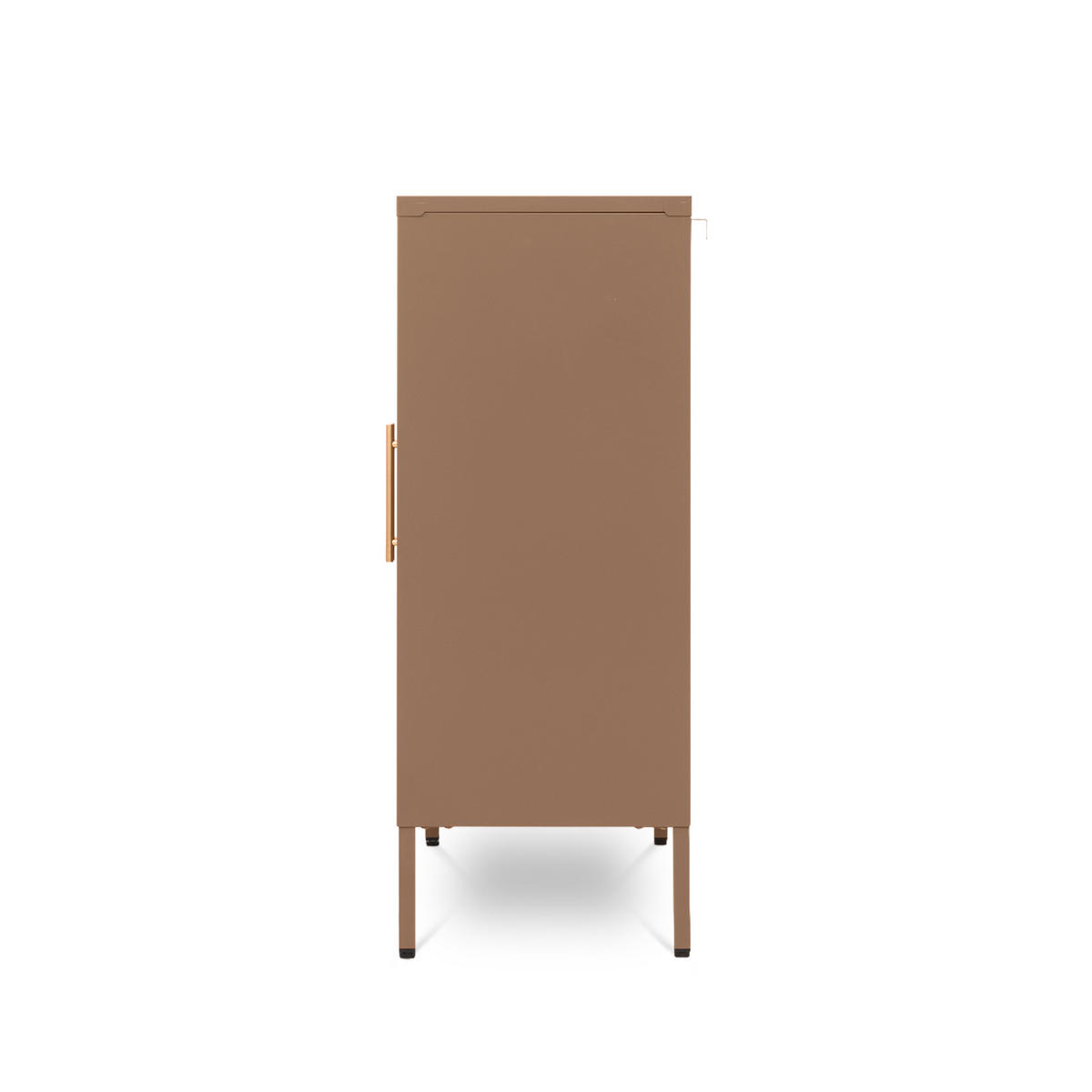 SIDEBOARD LUKA aus Metall und Industrie mit 2 braunen Türen und geriffeltem Glas, 80 cm - Braun, Metall (80/90/35cm) - Sicaan