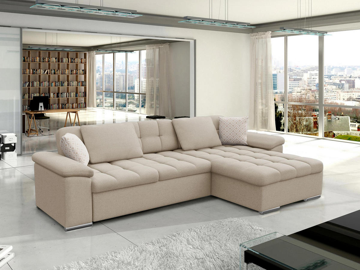 ECKSOFA Diana, Seite: Rechts - Creme, Holz/Textil (280/160cm) - MIRJAN24