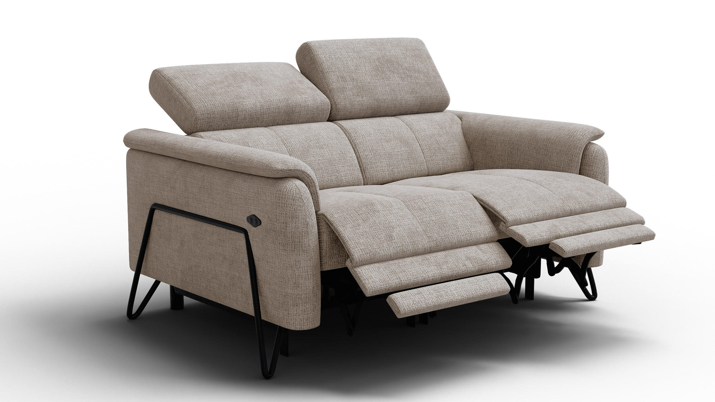 RELAXSOFA RODEN 2-Sitzer, beige - Beige, Holz/Textil (152/82/103cm) - Courtois Laville