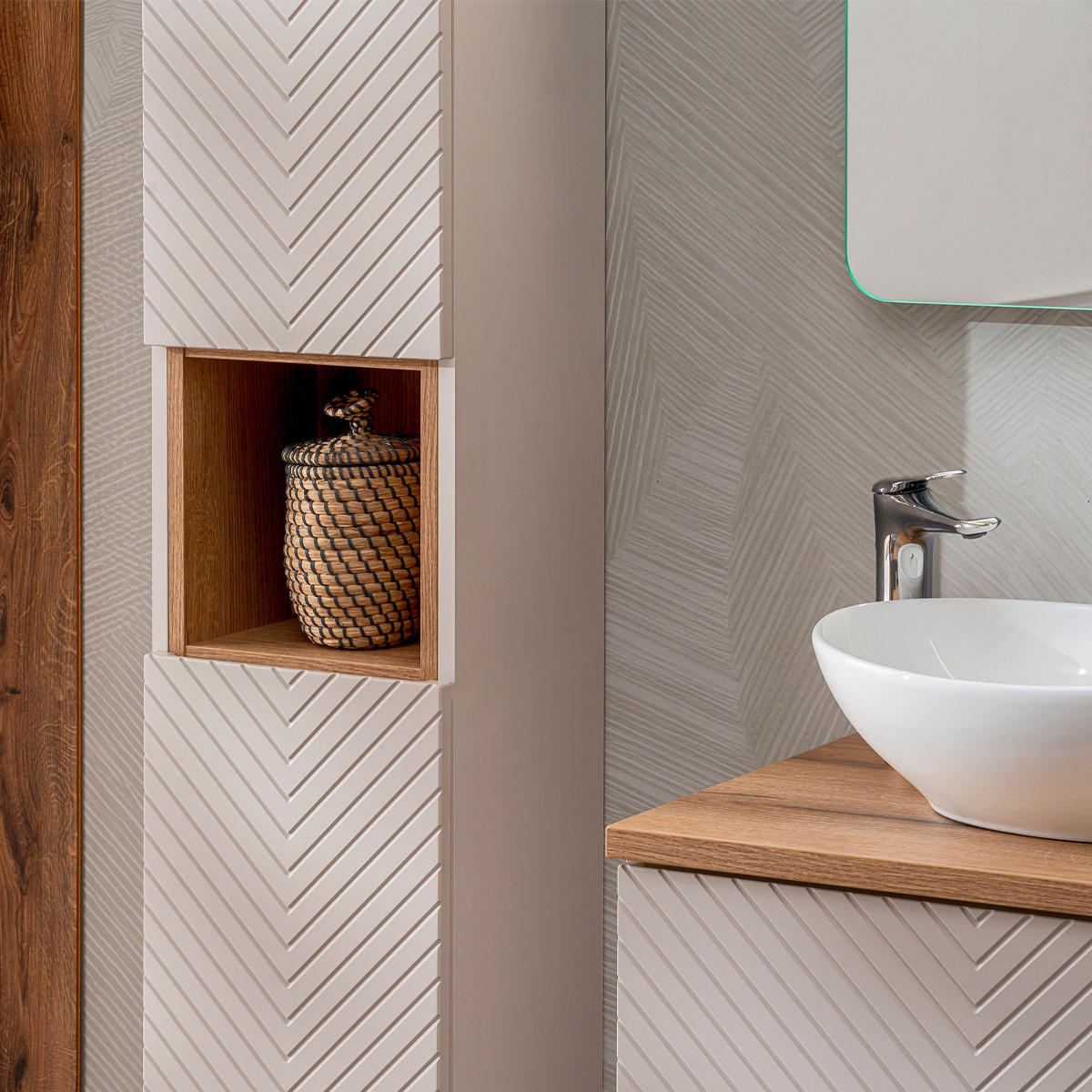 HÄNGESÄULE Manoa Kaschmir - Beige, Holzwerkstoff (30/140/25cm) - Petits-meubles