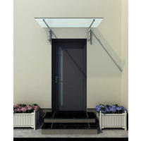 GLASVORDACH 150x90 cm Sicherheitsglas Edelstahl Satiniert L-Silber - Weiß, Glas (150/1.31/90cm) -  Glaswerk Westfalen