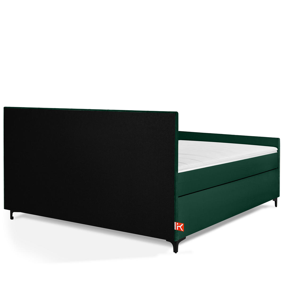 POLSTERBETT ARDEA, Dunkelgrün - Dunkelgrün/Schwarz, Holz/Holzwerkstoff (180/200cm) - KONSIMO®