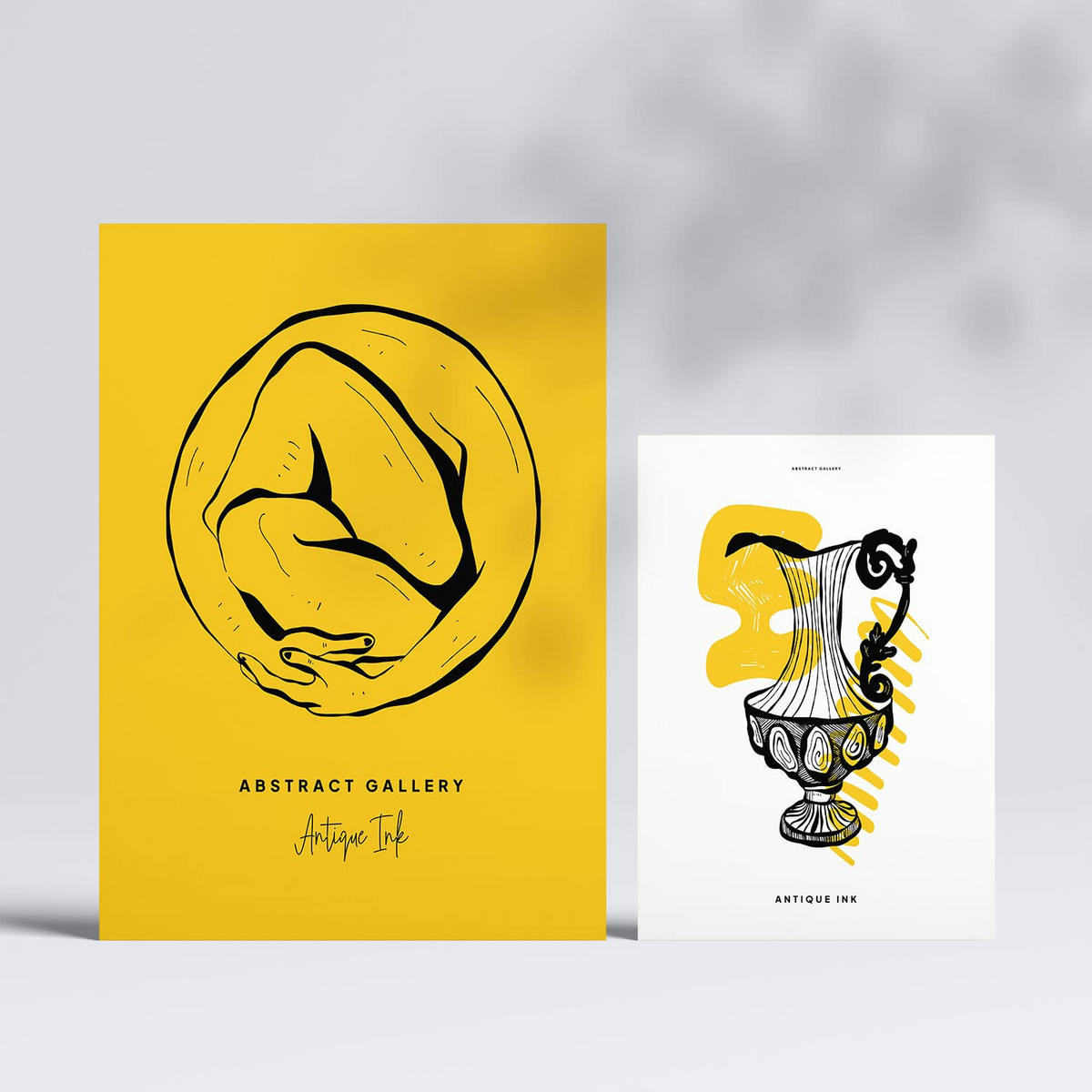 POSTER Set Mit 6 In Schwarzer Tinte Umarmung Von Der Griechischen Mythologie Inspirierte A3 & A4 Rahmenlos - Klar, Papier (29/3cm) - Nacnic