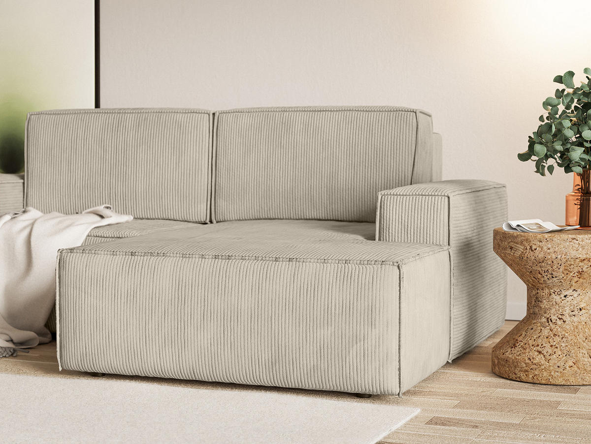 ECKSOFA KOKKO MINI mit Schlaffunktion, Beige - Beige, Textil (240/167cm) - Fedve