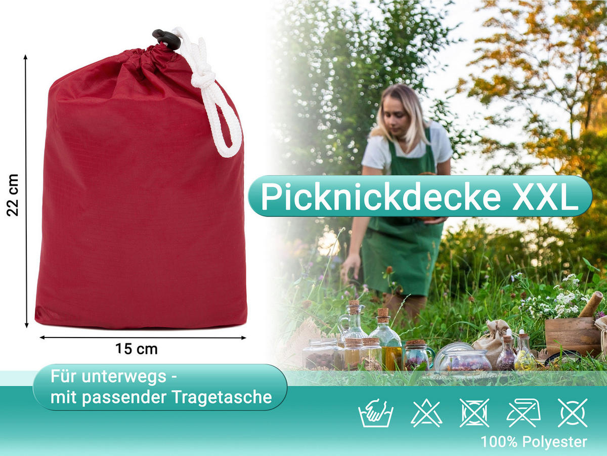 PICKNICKDECKE, 100% Polyester - Rot, Textil (135/165cm) - Zollner