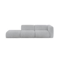 SOFA Ottomane Rechts MIRA-S3 296x89x70 Grau Cord - Blaugrau/Schwarz, Holzwerkstoff/Kunststoff (296/70/89cm) - ALTDECOR