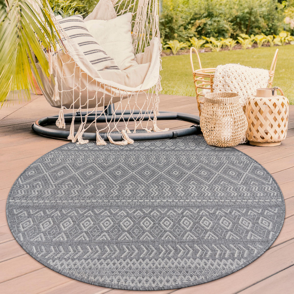 OUTDOORTEPPICH 160/160 cm Vermont 190 - Grau, Textil (160/160cm) - Paco Home