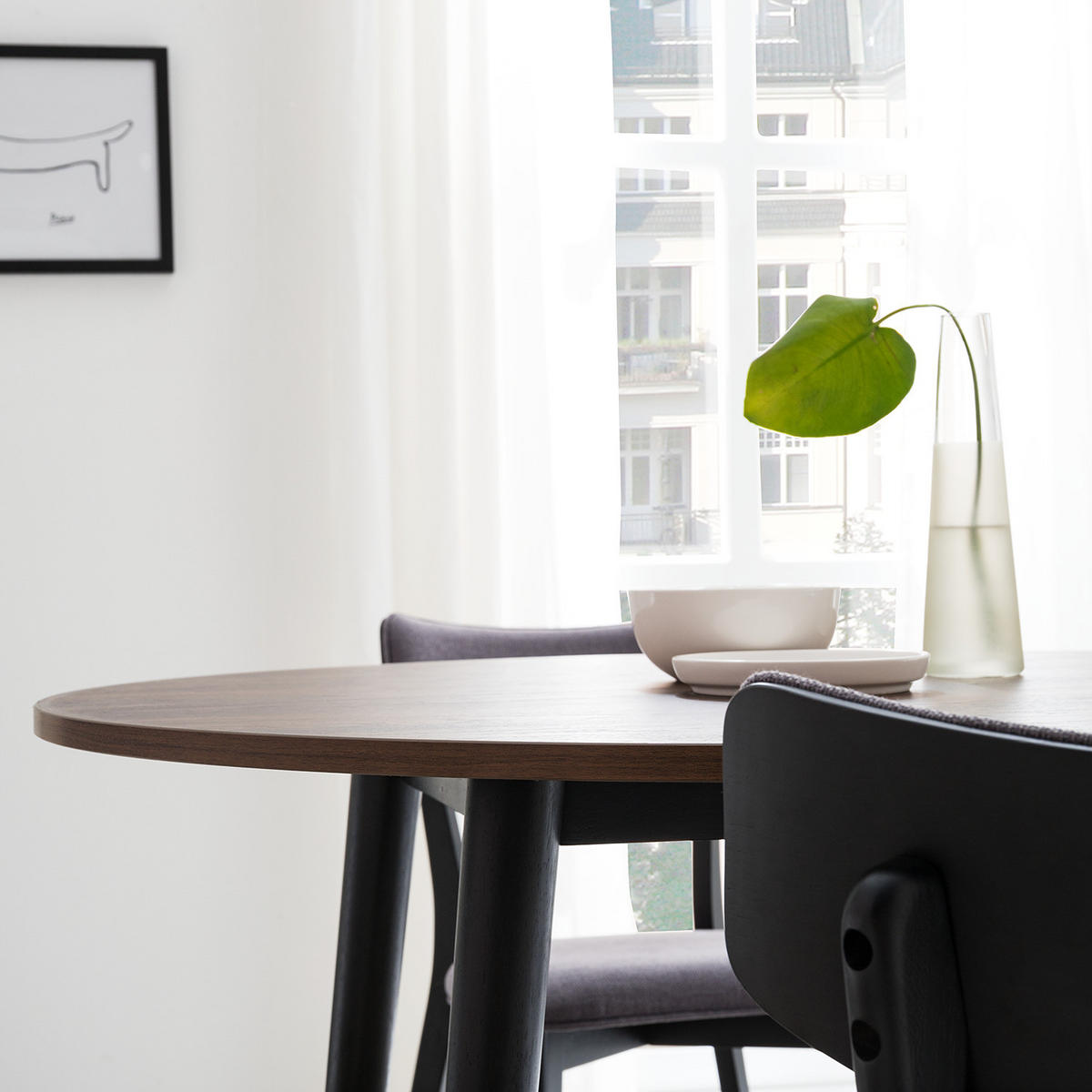 ESSTISCH rund - Walnuss Dekor - Walnussfarben, Holzwerkstoff (100/100/75cm) - home24