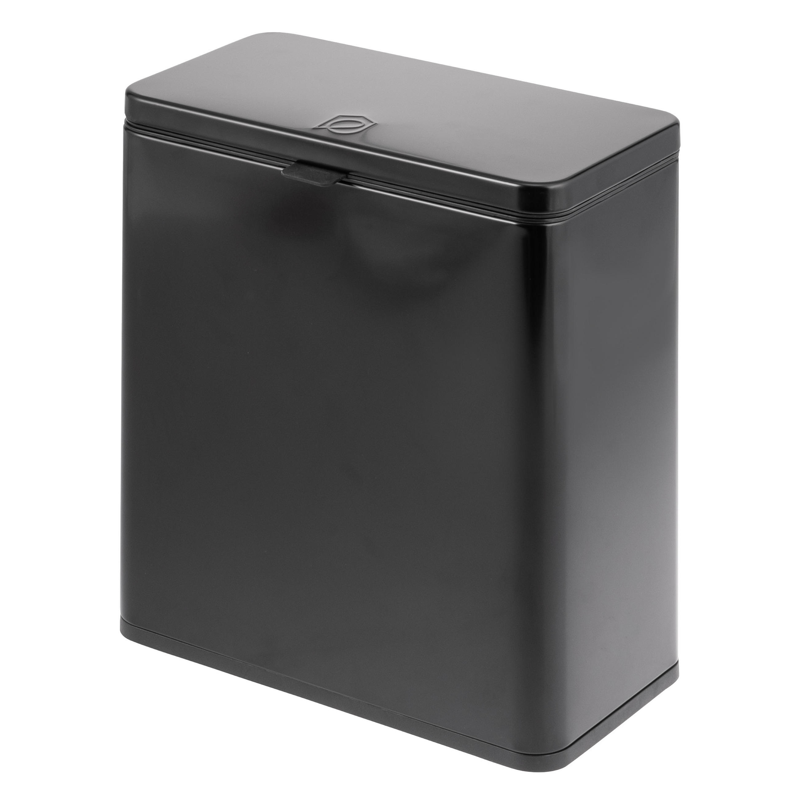 BIOMÜLLEIMER 6L, schwarz - Schwarz, Metall (26/29.5/14cm) - eluno