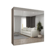 DREHTÜRENSCHRANK 202/200/52 4-türig - Kaschmir/Goldfarben, Holz (200/202/52cm) - MÖBEL KRYSPOL