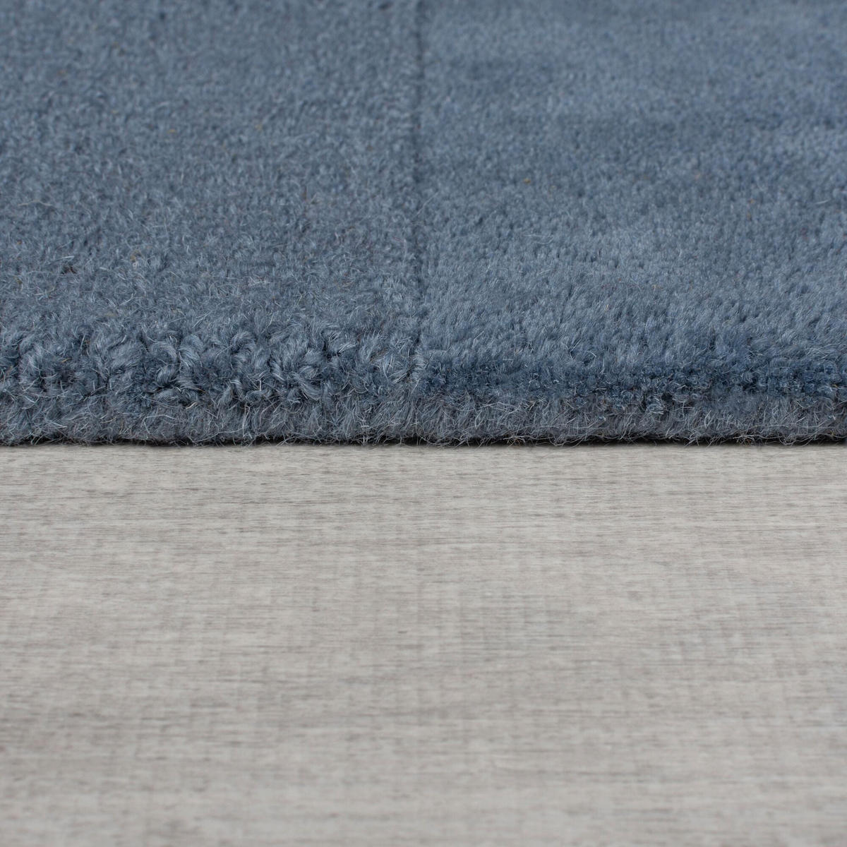 TEPPICH Wohn-/Schlafzimmer reine Wolle BORDY Blau 120x170 cm - Blau, Naturmaterialien (120/170cm) - Novatrend