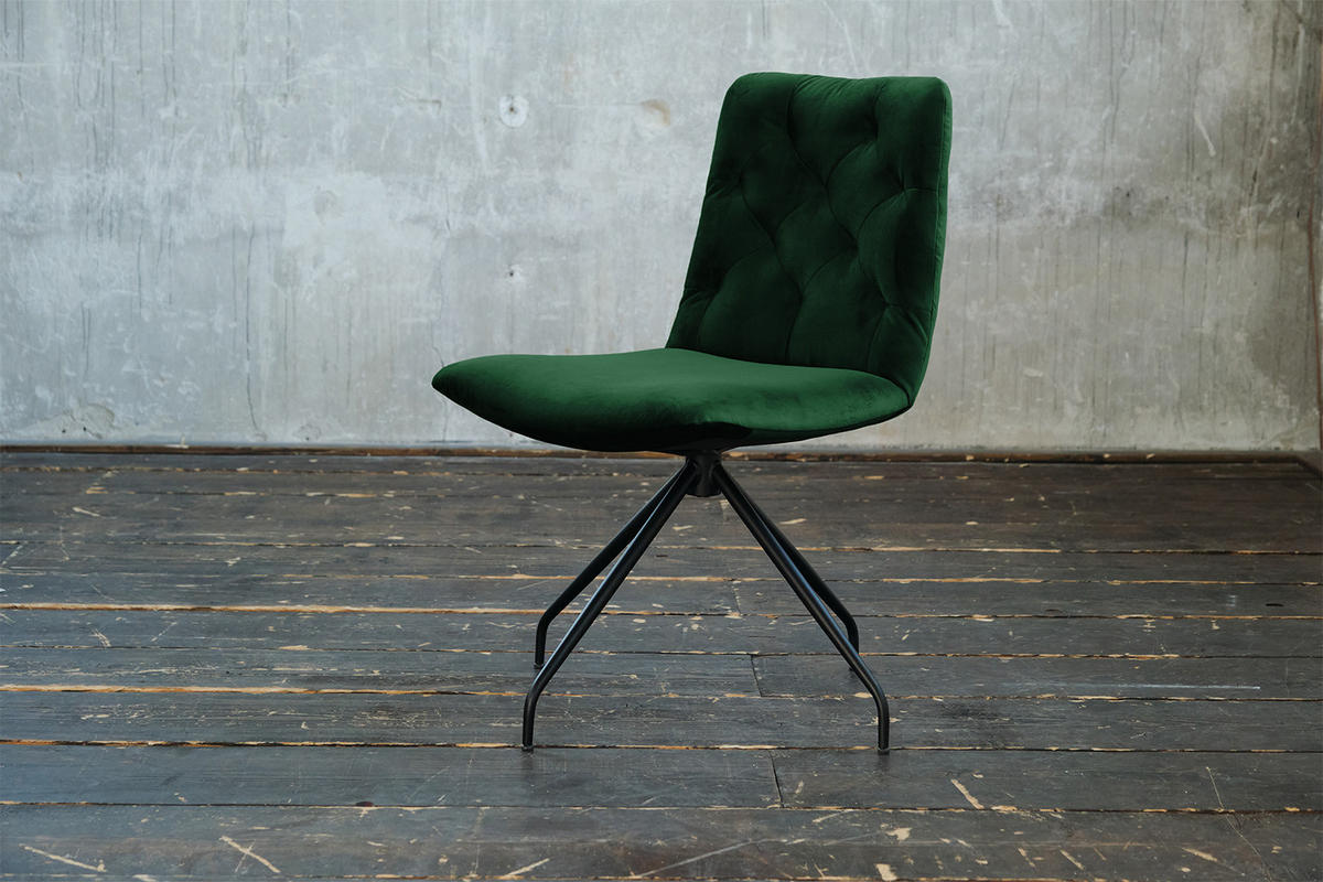 DREHSTUHL NEW CHARME Smaragdgrün Velvet - Smaragdgrün, Textil (52/87/66cm) - KAWOLA