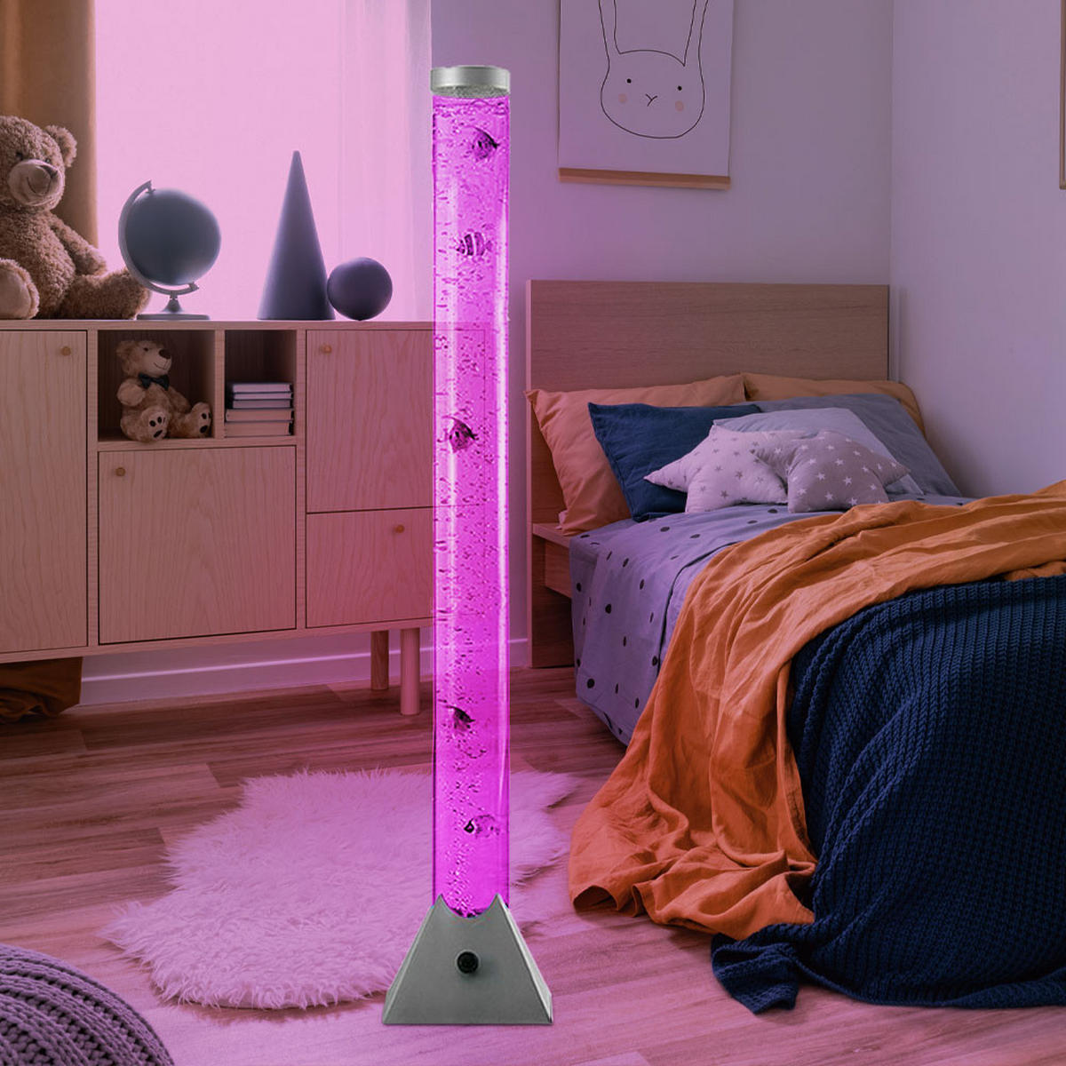 LED STEHLEUCHTE Motion Bunt Kunststoff Acryl - Multicolor, Kunststoff (21.5/21.5/130cm)