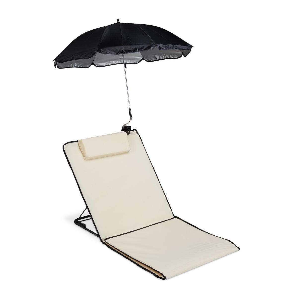 STRANDMATTE - Beige, Textil/Metall (60/62/170cm) - Relaxdays