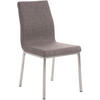 STUHL Stoff grau - Edelstahlfarben/Grau, Textil/Metall (40/88/50cm) - CLP
