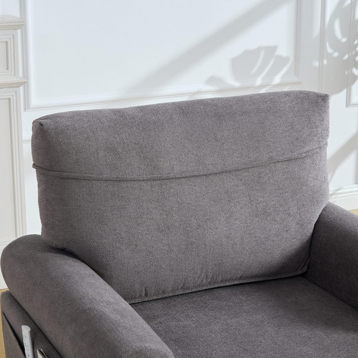 RELAXSESSEL Liege,hochdichte Polsterung,Seitentaschen,Chenille,Grau - Grau, Textil (97/86/125.5cm) - LVHOM