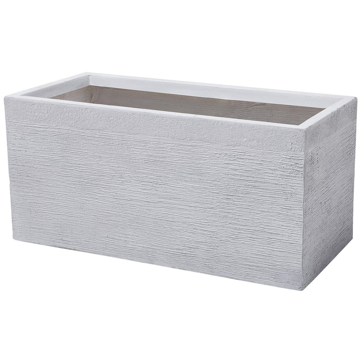 BLUMENTOPF Weiß Myra - Weiß, Naturmaterialien (37cm) - Beliani