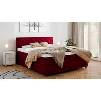 BOXBETT Diamaro 180x200 cm mit Bettkasten und Topper - Rot - Rot, Holz (180/200cm) - Homesy