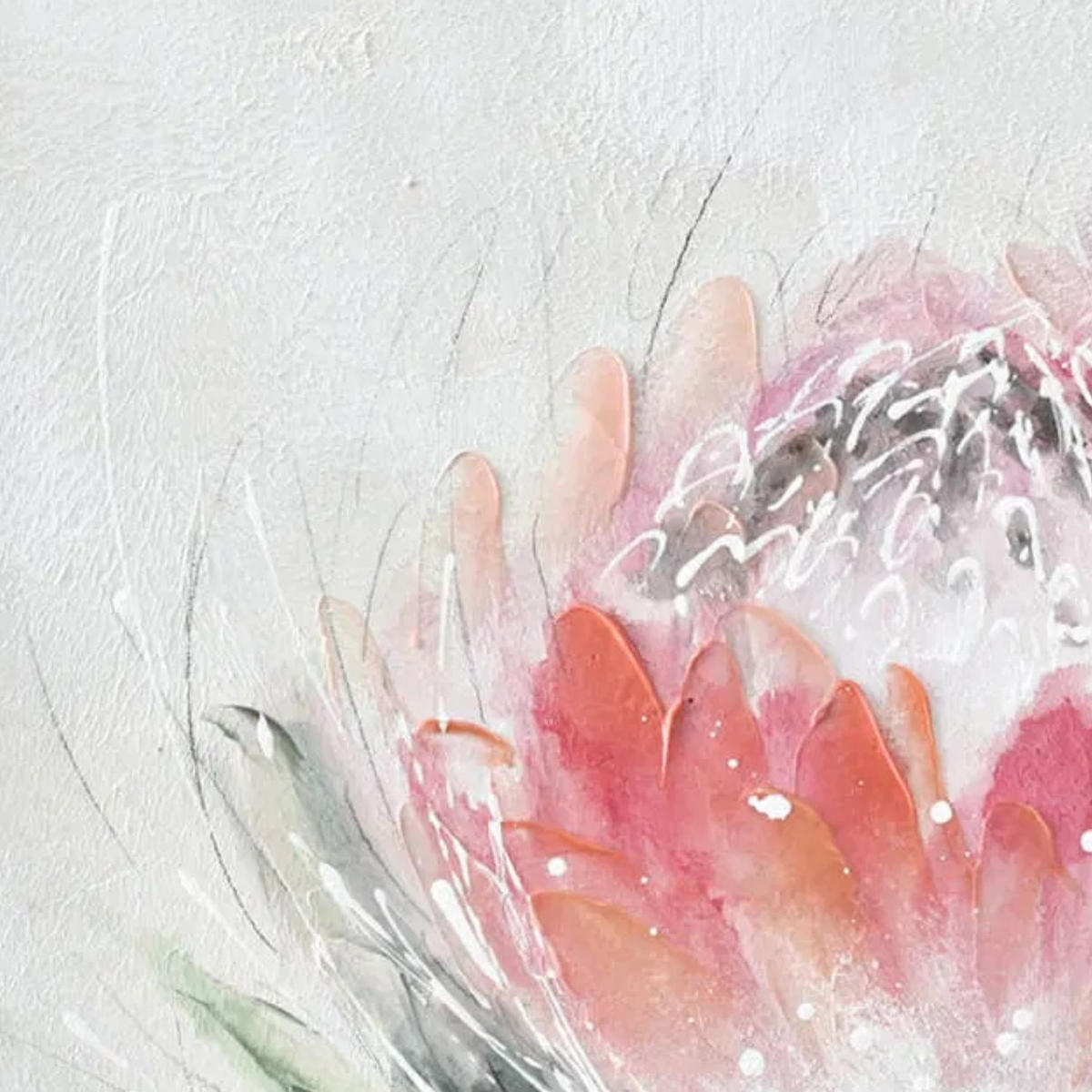 ACRYLBILD HANDGEMALT 60/60 cm - Pink/Weiß, Holz/Textil (60/60cm) - KUNSTLOFT