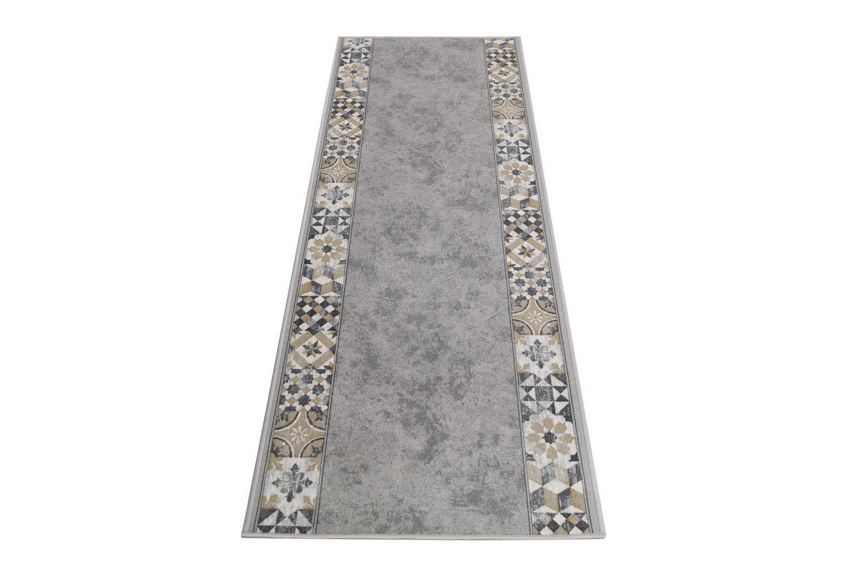 TEPPICHLÄUFER Anti-Rutsch Grau rutschfest Gummiunterlage 100/100 cm - Grau, Textil (100/100cm) - Tapiso
