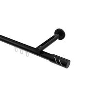 INNENLAUF-GARDINENSTANGEN-SET Siteno Zoena 540 cm (geteilt in 3 x 180 cm), 1-läufig, 20 mm Ø Schwarz - Schwarz, Metall (540cm) - INTERDECO