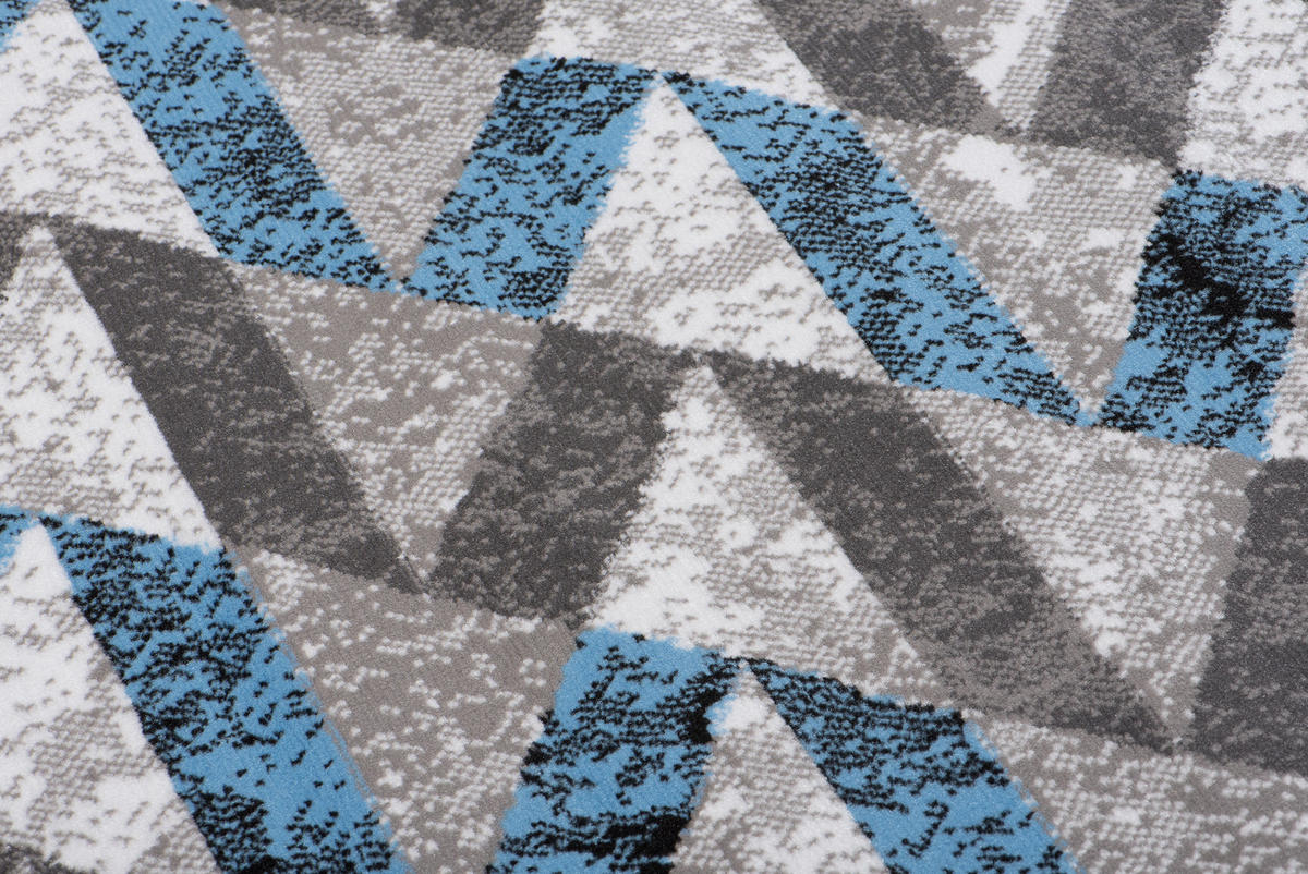 TEPPICH MAYA Blau Geometrisch Streifen Meliert 140/200 cm - Blau, Textil (140/200cm) - Tapiso