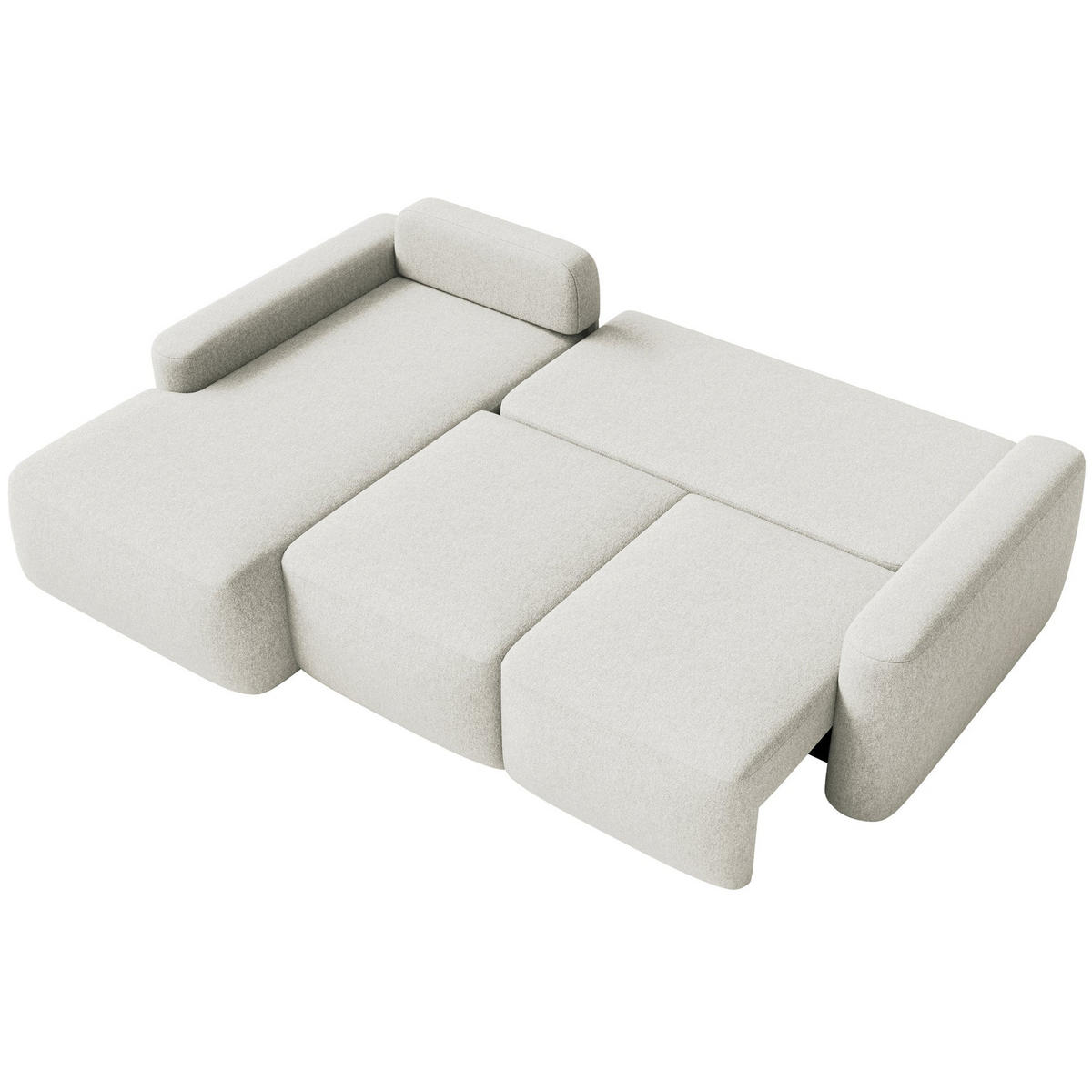ECKSOFA Carnos Mini Creme Chenille - Creme/Schwarz, Kunststoff/Textil (238/164cm) - Selsey