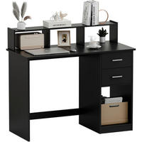 SCHREIBTISCH mit Schubladen und Regal 105 x 48 x 94 cm Schwarz - Schwarz, Holzwerkstoff (48/105/94cm)
