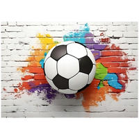 FOTOTAPETE Fußball Kinderzimmer 350x250 - Multicolor, Papier (350/250cm) - Wallarena