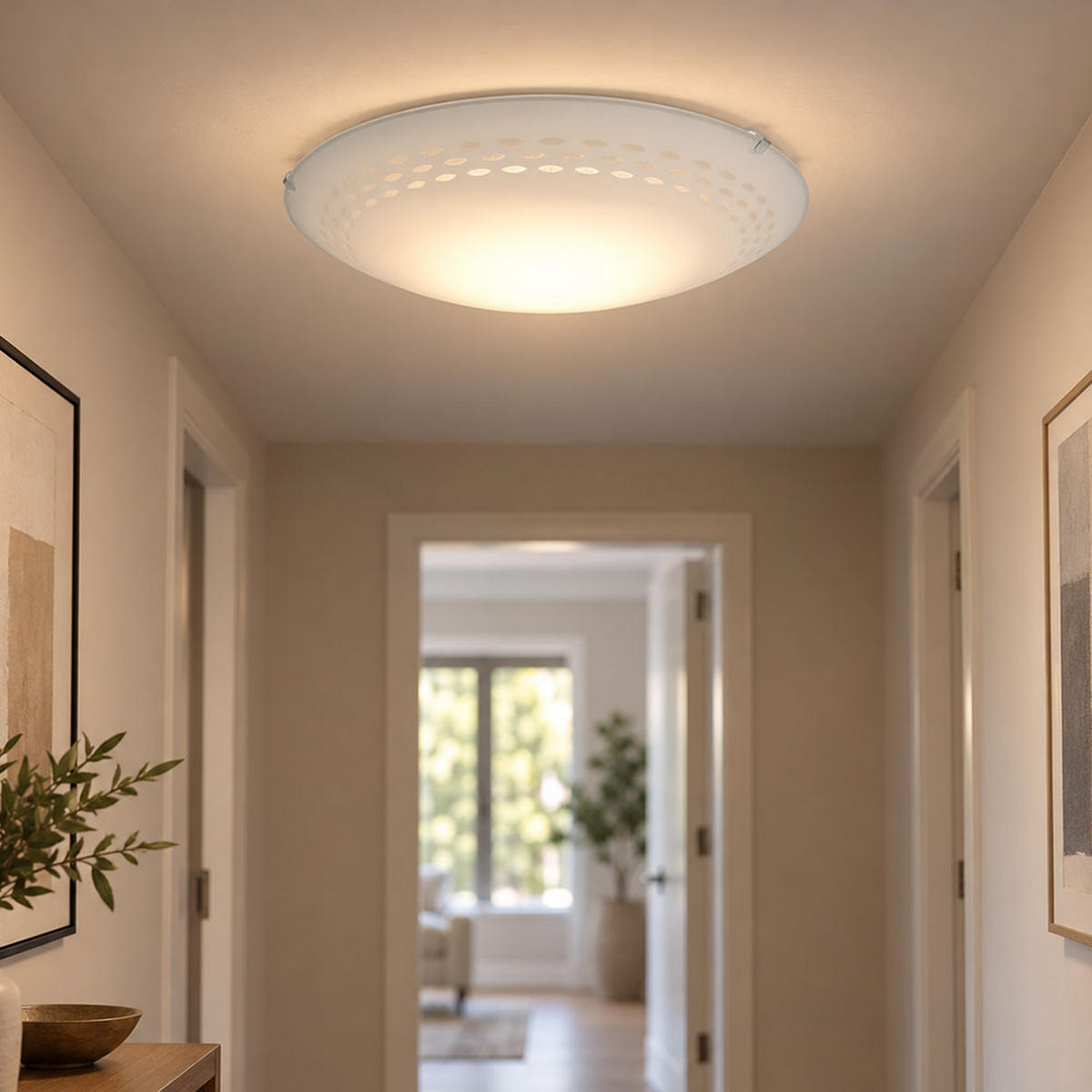 LED DECKENLEUCHTE TWISTER Weiß Glas satiniert - Weiß, Glas (39.5/39.5/10cm)