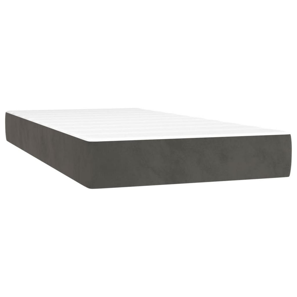 BOXSPRINGBETT Mit Matratze Dunkelgrau 200/200 Cm Samt - Weiß, Textil (200/200cm) - vidaXL