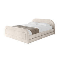 POLSTERBETT mit Bettkasten, Fußteil und Lattenrost, Boxbett mit Matratze H3/H4 - LERIS-v1-Z 180x200 Beige - Beige, Holzwerkstoff/Textil (180/200cm) - ALTDECOR