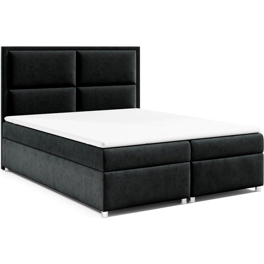 BOXBETT mit Bettkasten Trinity K-11 Bonellfederkern inkl. Topper - Schwarz, Holz/Holzwerkstoff (140/200cm) - Best For Home