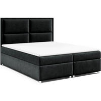 BOXBETT mit Bettkasten Trinity K-11 Bonellfederkern inkl. Topper - Schwarz, Holz/Holzwerkstoff (180/200cm) - Best For Home